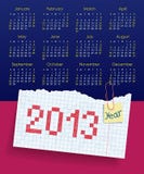 Calendario per 2013. Inizio di settimana la domenica. Lo scho illustrazione di stock Calendario per 2013. Inizio di settimana la domenica. Lo scho illustrazione di stock