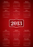 Calendrier pour 2013 illustration libre de droits Calendrier pour 2013 illustration libre de droits