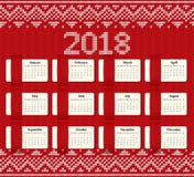 Calendário 2018 anos com meses Molde do vetor ilustração royalty free Calendário 2018 anos com meses Molde do vetor ilustração royalty free