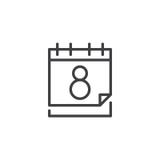 Calendário com ícone do esboço da data do 8 de março ilustração stock Calendário com ícone do esboço da data do 8 de março ilustração stock