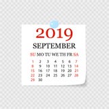 Calendário mensal 2019 com onda da página Calendário do rasgo-fora para setembro Fundo branco Ilustração do vetor ilustração do vetor Calendário mensal 2019 com onda da página Calendário do rasgo-fora para setembro Fundo branco Ilustração do vetor ilustração do vetor