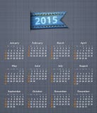 Calendário à moda para 2015 na textura de linho Imagens de Stock
