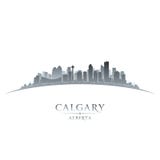 Calgary Alberta Canada city skyline silhouette white background