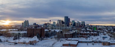 Calgary`s skyline from Tom Campbell`s Hill