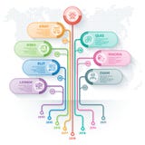 Calibre d'infographics d'arbre avec 7 options et racines de branches illustration stock Calibre d'infographics d'arbre avec 7 options et racines de branches illustration stock