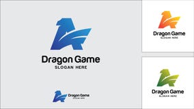 Calibre de conception de logo de dragon, illustration de vecteur, logo de jeu illustration stock Calibre de conception de logo de dragon, illustration de vecteur, logo de jeu illustration stock