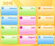 Calibre 2016 de couleur de calendrier illustration stock Calibre 2016 de couleur de calendrier illustration stock