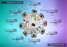 Calibre de fond d'Infograph avec une séance de réflexion temworking merci Images stock Calibre de fond d'Infograph avec une séance de réflexion temworking merci Images stock