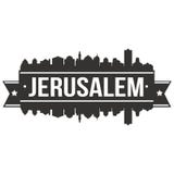 Calibre Editable de silhouette plate de ville d'horizon de conception de Jérusalem Israel Asia Icon Vector Art illustration stock Calibre Editable de silhouette plate de ville d'horizon de conception de Jérusalem Israel Asia Icon Vector Art illustration stock