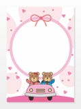 Calibre mignon de carte avec la couleur rose et le Teddy Bear Vector illustration de vecteur Calibre mignon de carte avec la couleur rose et le Teddy Bear Vector illustration de vecteur