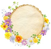 Calibre peint à la main de clipart de maquette d'aquarelle des fleurs sauvages illustration stock Calibre peint à la main de clipart de maquette d'aquarelle des fleurs sauvages illustration stock