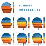 Calibre pour infographic, tête de personne des bandes de couleur positionnement Image libre de droits Calibre pour infographic, tête de personne des bandes de couleur positionnement Image libre de droits