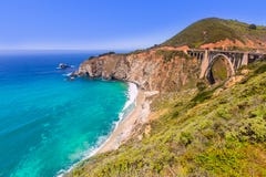California Bixby Bridge In Big Sur Monterey County In Route 1 Stock Image California Bixby Bridge In Big Sur Monterey County In Route 1 Stock Image