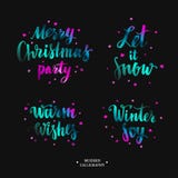 Caligrafia moderna de Brushpen do vetor, Feliz Natal Deixais lhe para nevar Aqueça desejos Alegria do inverno lettering ilustração stock Caligrafia moderna de Brushpen do vetor, Feliz Natal Deixais lhe para nevar Aqueça desejos Alegria do inverno lettering ilustração stock