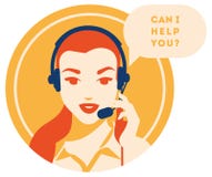 Call center operator with headset icon. Client services and communication, customer support, phone assistance. royalty free illustration Call center operator with headset icon. Client services and communication, customer support, phone assistance. royalty free illustration