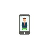 Call center operator, phone image. Vector illustration. EPS 10 stock illustration Call center operator, phone image. Vector illustration. EPS 10 stock illustration