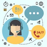 Call center telemarketing woman operator vector illustration Call center telemarketing woman operator vector illustration