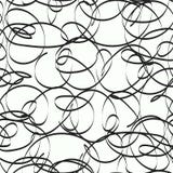 Calligraphic curved lines pattern. Monochrome calligraphic black and white drawing. Seamless pattern. Stock Photo Calligraphic curved lines pattern. Monochrome calligraphic black and white drawing. Seamless pattern. Stock Photo