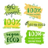 Calligraphy Go Vegan. Vector hand drawn sign. Elements for design. Motivational quote. royalty free illustration Calligraphy Go Vegan. Vector hand drawn sign. Elements for design. Motivational quote. royalty free illustration