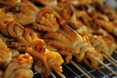 Calmar thaï Satay images stock Calmar thaï Satay images stock