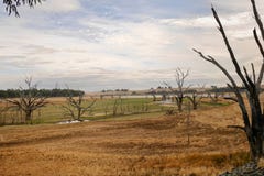 Cama de lago seco, lago Eppalock, perto de Bendigo fotografia de stock Cama de lago seco, lago Eppalock, perto de Bendigo fotografia de stock