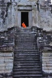 Cambodia Angkor Wat With A Monk Royalty Free Stock Photo Cambodia Angkor Wat With A Monk Royalty Free Stock Photo