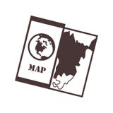 Caminhando o mapa Tuorism e cartografia do ícone Estilo simples ilustração stock Caminhando o mapa Tuorism e cartografia do ícone Estilo simples ilustração stock