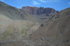 Camino escénico en las montañas de los Andes entre Chile y la Argentina imagen de archivo Camino escénico en las montañas de los Andes entre Chile y la Argentina imagen de archivo