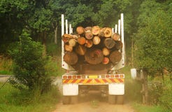 Camion de enregistrement complètement de bois de construction Image stock Camion de enregistrement complètement de bois de construction Image stock