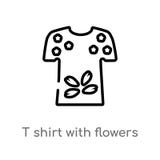 camisa do esboço t com ícone do vetor das flores linha simples preta isolada ilustração do elemento do conceito da forma Vetor ed ilustração royalty free camisa do esboço t com ícone do vetor das flores linha simples preta isolada ilustração do elemento do conceito da forma Vetor ed ilustração royalty free