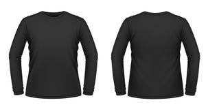 Camiseta long-sleeved negra stock de ilustración Camiseta long-sleeved negra stock de ilustración