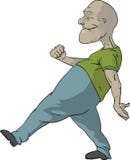 Camminata felice dell'uomo anziano royalty illustrazione gratis Camminata felice dell'uomo anziano royalty illustrazione gratis