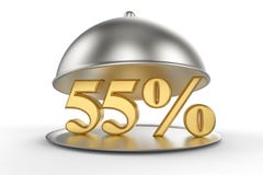 Campana de cristal del restaurante con el 55 por ciento de oro de la muestra stock de ilustración Campana de cristal del restaurante con el 55 por ciento de oro de la muestra stock de ilustración