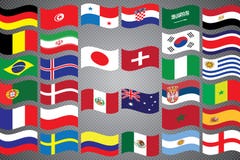 Campeonato mundial Bandeiras do vetor do país 2018 em Rússia ilustração royalty free Campeonato mundial Bandeiras do vetor do país 2018 em Rússia ilustração royalty free