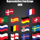 Campeonato mundial Bandeiras do vetor do país 2018 em Rússia ilustração stock Campeonato mundial Bandeiras do vetor do país 2018 em Rússia ilustração stock