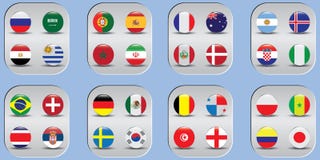 Campeonato mundial Bandeiras do vetor do país 2018 em Rússia ilustração stock Campeonato mundial Bandeiras do vetor do país 2018 em Rússia ilustração stock