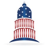 Campidoglio che sviluppa logo dell'icona della bandiera di U.S.A. Fotografia Stock Campidoglio che sviluppa logo dell'icona della bandiera di U.S.A. Fotografia Stock