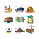 Camping. Equipment symbols and icons. vector illustration Camping. Equipment symbols and icons. vector illustration