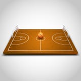Campo del baloncesto 3d stock de ilustración Campo del baloncesto 3d stock de ilustración