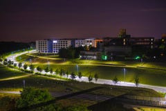 Campus at night royalty free stock photos Campus at night royalty free stock photos