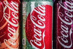 Can Coca-Cola drink with different flavor are available royalty free stock photography Can Coca-Cola drink with different flavor are available royalty free stock photography