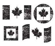 Canada grunge old flags, black isolated on white background, illustration. vector illustration Canada grunge old flags, black isolated on white background, illustration. vector illustration