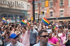 Canada`s Prime Minister Justin Trudeau waving at Toronto Pride stock images Canada`s Prime Minister Justin Trudeau waving at Toronto Pride stock images