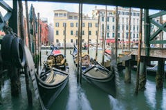 The Canal Grande, in Venice, with Gondolas. royalty free stock photo The Canal Grande, in Venice, with Gondolas. royalty free stock photo