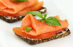Canape di color salmone immagini stock Canape di color salmone immagini stock