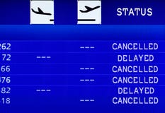 Cancelled Flight. Information board. Royalty Free Stock Images Cancelled Flight. Information board. Royalty Free Stock Images