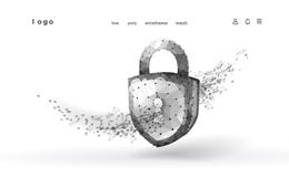 Candado cibern?tico de la seguridad en masa de los datos Red futura poligonal polivinílica de la tecnología de la innovación del ilustración del vector Candado cibern?tico de la seguridad en masa de los datos Red futura poligonal polivinílica de la tecnología de la innovación del ilustración del vector