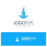 Candela, Natale, Diwali, Pasqua, lampada, luce, logo solido blu della cera con il posto per il tagline royalty illustrazione gratis Candela, Natale, Diwali, Pasqua, lampada, luce, logo solido blu della cera con il posto per il tagline royalty illustrazione gratis