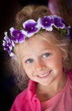 Candid real people shot of girl with flowers in her hair stock photo Candid real people shot of girl with flowers in her hair stock photo