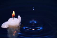Candle In Water Royalty Free Stock Images